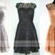 Orange/ Silver/ Black Lace Short Bridesmaid Dress/ Cocktail Dress/Short Prom Dress/ Formal Dress/ Homecoming Dress/ Bridal Party dress