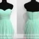 Mint Knee Length Short Bridesmaid Dress/Bridesmaid Dress/Mismatch Bridesmaid Dress/Short Prom Dress/ Homecoming Dress/ Bridal Party dress