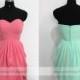 Coral Knee Length Short Bridesmaid Dress/Bridesmaid Dress/Mismatch Bridesmaid Dress/Short Prom Dress/ Homecoming Dress/ Bridal Party dress