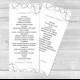 DIY Wedding Program Template - Grey Swirls Tea Length - Printable Ceremony Program - Instant Download - Adobe Reader Format - DIY You Print