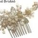 Gold Ivory Pearl Wedding Hair Comb, Gold Hair Comb, Gold Bridal Comb, Gold Wedding Comb, Gold Hair Clip, Gold Hair Accessory