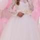 Lace Flower Girl Dress Long sleeve First Communion Dress 