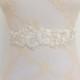 Ivory Bridal Sash Belt. Embroidered Flowers decorated with Ivory Pearls. Floral Wedding Sash Belt.