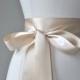 CHAMPAGNE Bridal Belt - Romantic Luxe Satin Ribbon Sash - Wedding Sashes
