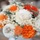 Bridesmaids Bouquet, Fall Wedding Bouquet, Orange,Ivory Bridesmaids Bouquet, Keepsake Bouquet, Rustic Bouquet