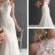 Sheer High Neckline Lace Sheath Wedding Dress