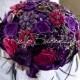 Black Purple Wedding Brooch Bouquet. “Purple Black Renaissance” Purple Plum Brooch Bouquet. Crystal Bridal Broach Bouquet, by Ruby Blooms