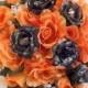 Camo Wedding Bouquet, Bridal Bouquet, Mossy Oak Camo, Orange Silk Flowers,