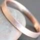 14k Solid ROSE Gold Ring - 2mm Rectangle Band - Simple UNISEX Wedding Ring (Size 3 - 9) - Shiny, Matte or Hammered