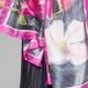 Silk Shawl Wrap- Pink flame Magnolias/ Bridal Shawl/ Wedding accessory/ Hand painted Scarf, Floral scarves/ Luxurious Shawl/ Fuchsia shawl