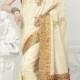 Off white pure silk beauteous saree with gold border