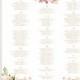Wedding Seating Chart - Alphabetical - Large Poster - Romantic Blooms - Gold Script - I Create and You Print