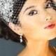 Leslie Li Grace Style Crystal Bridal Birdcage Veil with Crystal Brooch 27-30738