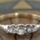 Unique Engagement Ring-Georgian Diamond Ring-Antique Rose Cut Diamond Ring-Vintage Diamond Wedding Band -1800s-Antique Diamond Stacking