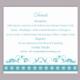 DIY Wedding Details Card Template Editable Word File Download Printable Details Card Aqua Blue Details Card Elegant Information Cards