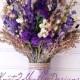 Dried flower bouquet - bridal bouquet - purple - gold - cream - weddings - fall wedding