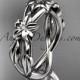 14kt white gold diamond leaf wedding ring, engagement ring, wedding band ADLR204B