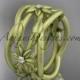 14kt yellow gold matte finish leaf and vine, flower wedding ring,wedding band ADLR352B