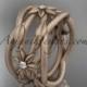 14kt rose gold matte finish leaf and vine, flower wedding ring,wedding band ADLR352B
