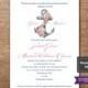 Nautical Wedding Invitation, Printable Wedding Invitations, Pink Floral Anchor, Garden Invite, Print at Home