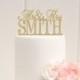 Glitter Wedding Cake Topper Mr and Mrs Topper Design With YOUR Last Name - 0024