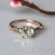 VS 6.5mm Moissanite Ring Art Deco Engagement Ring 14k Rose Gold Ring Wedding   Ring Gemstone Engagement Ring