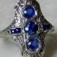 Belais Ring 18K 1920s Rare Belais Genuine Sapphire Engagement Ring 18K Ring Unique Engagement Ring September Birthday