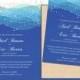 Blue Ocean Waves Invitations, Destination Beach Wedding: 5 x 7 - Text-Editable, Printable Instant Download