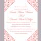 DIY Wedding Invitation Template Editable Word File Instant Download Printable Invitation Flower Invitation Red Invitation