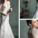 Gorgeous Sheath Straps Plunging V-neck Wedding Dresses with Keyhole Back