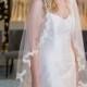 French lace wedding veil Fingertip length - Edith