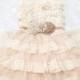 Rustic Burlap Flower Girl Dress-Burlap Roses-Country Flower Girl Dress-Burlap Flower Girl Dress-Burlap Lace Wedding-Country Wedding
