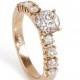 Unique engagement Diamond Ring 0.96 Carats  14K Rose gold Diamond Ring, Engagement Ring, White Gold Ring, Size 7