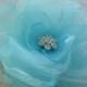 Turquoise Wedding hair flower, Bridal hair accessory, Aqua blue hair flower, SOMETHING BLUE, Bridal/Bridesmaid hairpiece,Aqua hair flower