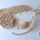 Crochet Choker, Headband With Flower and Ties