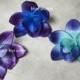Blue Purple Orchid Blooms Cake Toppers Decoration Flowers White Green Pink Flower Heads Real touch Flowers for Silk Wedding Bridal bouquets