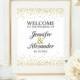 Wedding welcome sign (PRINTABLE FILE) - Gold wedding welcome sign - Welcome sign wedding - Welcome to our wedding sign