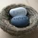 Personalized wedding gift for couple in love - engraved couple's name stones in nest - Our Nest Our Home (c) by sjEngraving