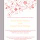 DIY Wedding Invitation Template Editable Word File Instant Download Floral Wedding Invitation Bird Invitation Printable Red Invitations