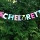 BACHELORETTE BANNER- pink, gold, mint. Bachelorette party decorations.