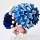 Toss or Flower Girl Bouquet with Hydrangeas, Roses & Brunia Berries made from Books - IN YOUR COLORS - Paper Wedding Flowers