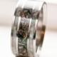 Mens Wedding RIng Camo with Antler Ring