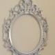 Silver Baroque frame-Photo booth Prop- Silver Large Oval Ornate Wedding Frame Only