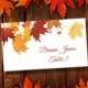 Printable Place Cards Template "Falling Leaves" Avery 5302 Compatible Editable Microsoft Word Tent Card Wedding or Thanksgiving  DIY U Print