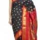 Black handloom paithani saree with red borders