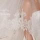 2 Tiers long Lace Tulle Cathedral Drop Wedding Veil With Elbow Length Blusher-Wedding Veil, Lace Bridal Veil, Cathedral Veil Style V2C