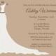 Bridal Shower Invitations, Wedding, Dress, Tan, White, Set of 10 Printed Cards, FREE Shipping, SGACB, Simple Gown Chocolate
