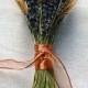 Copper Wrapped Bridesmaid Bouquet of Lavender and Wheat