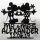 Personalized Winter Wedding Cake Topper - Mickey and Minnie Wedding with Mr & Mrs name and Wedding date