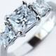 Classic Three Stone Princess Cut 2.01ct Engagement Ring , Weddding Ring, Anniversary Ring, Promise Ring, CZ, size 5 6 7 8 9 10 - MC1070221AZ